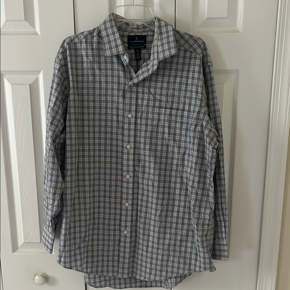 Blue and White Casual Button Down Shirt
